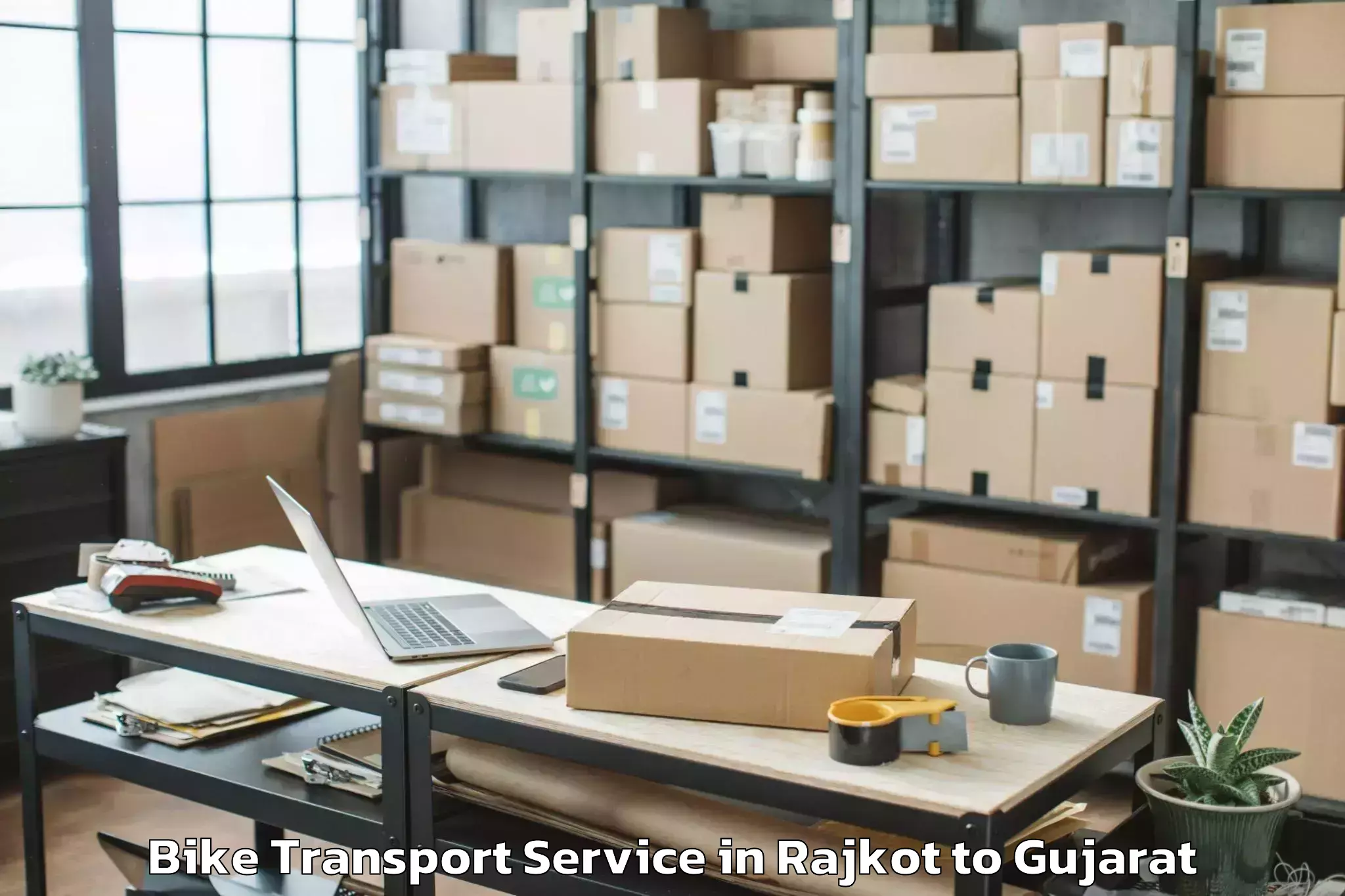 Hassle-Free Rajkot to Bhiloda Bike Transport